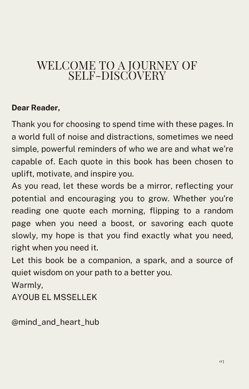 Welcome letter page from the e-book